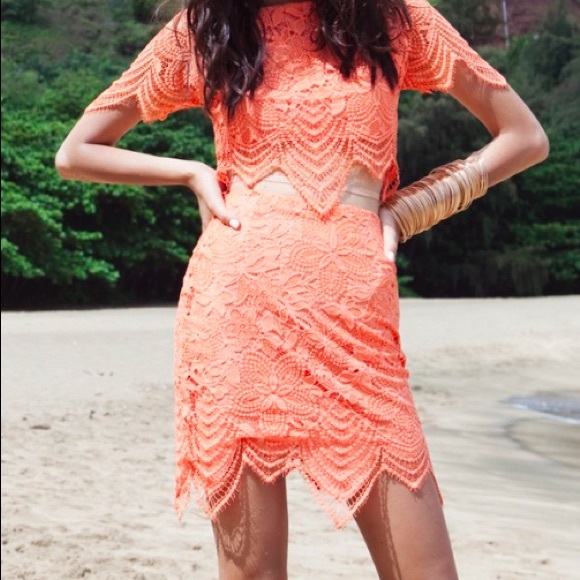 For Love And Lemons Dresses & Skirts - FOR LOVE + LEMONS / ORANGE CROTCHET SKIRT